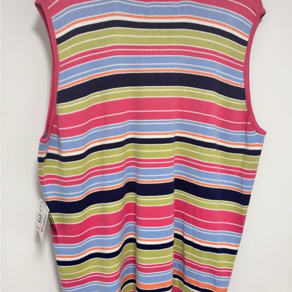Sag Harbor Multicolor Striped Sleeveless Sweater - Picture 3 of 6